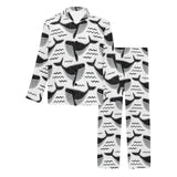 Black whale pattern Men's Long Pajama Set