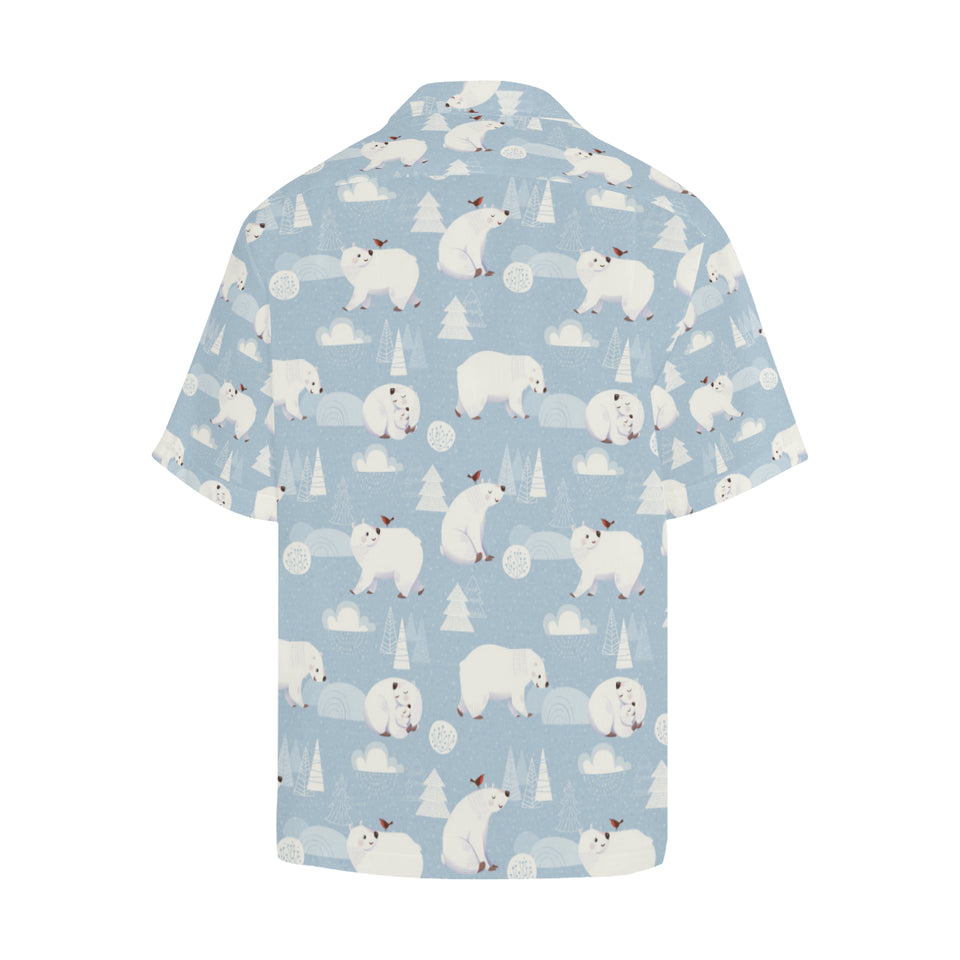 Cute polar bears Christmas decoration pattern Men's All Over Print Hawaiian Shirt