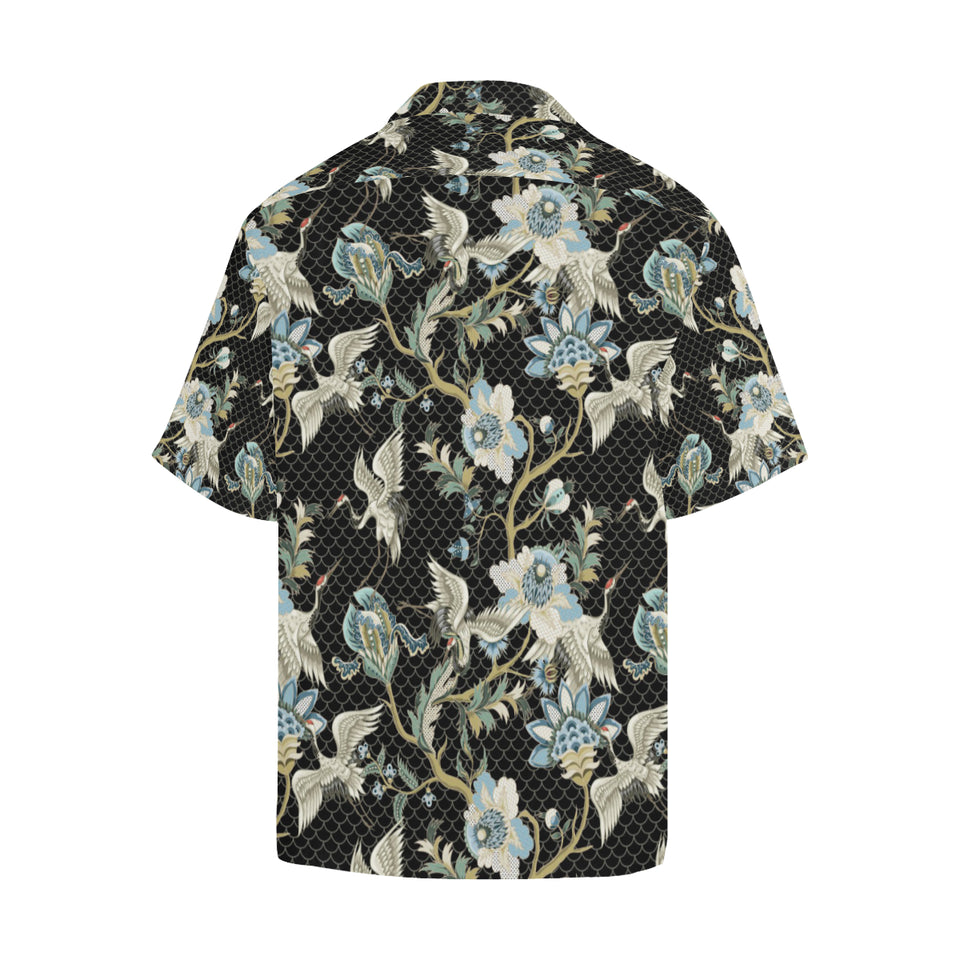 Japanese crane ornament elements Men's All Over Print Hawaiian Shirt