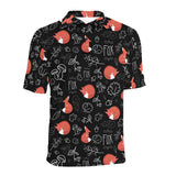 fox sleeping fox pattern Men's All Over Print Polo Shirt