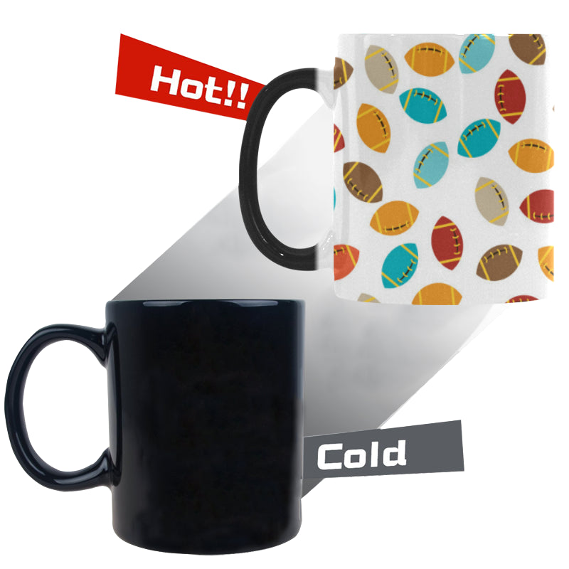 Colorful american football ball pattern Morphing Mug Heat Changing Mug