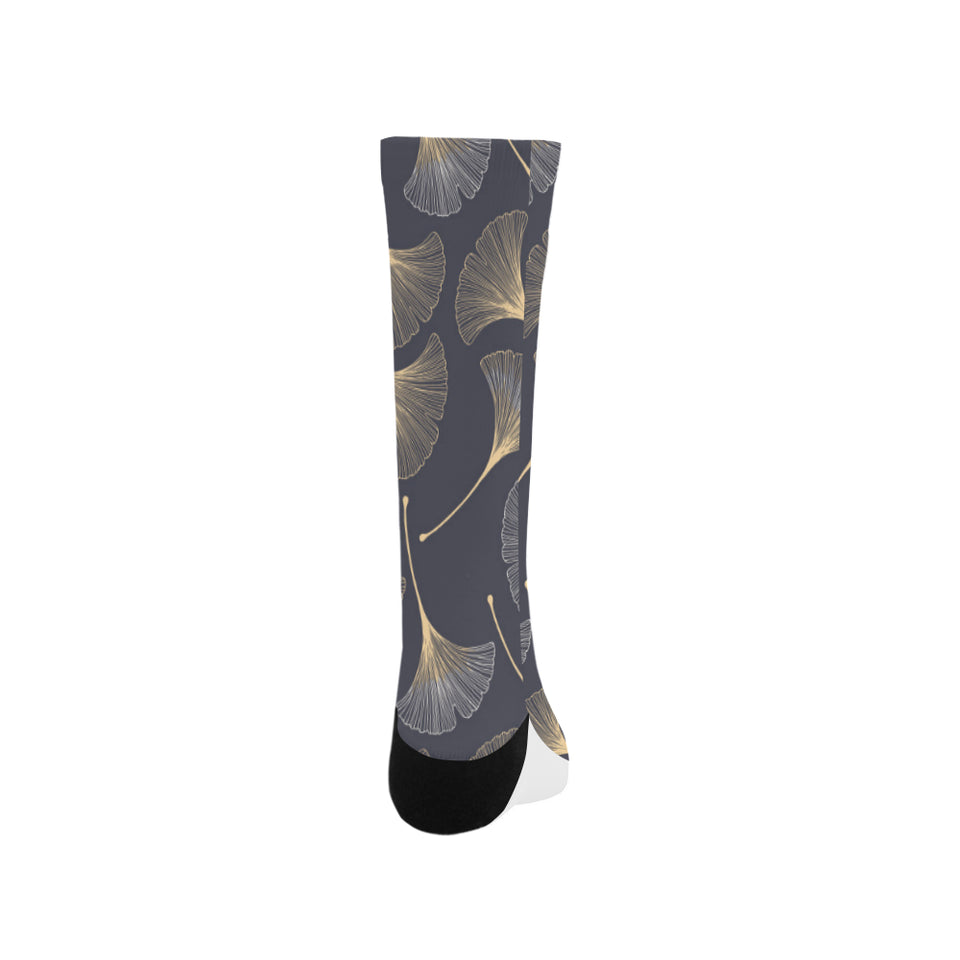 Gold ginkgo leaves Crew Socks
