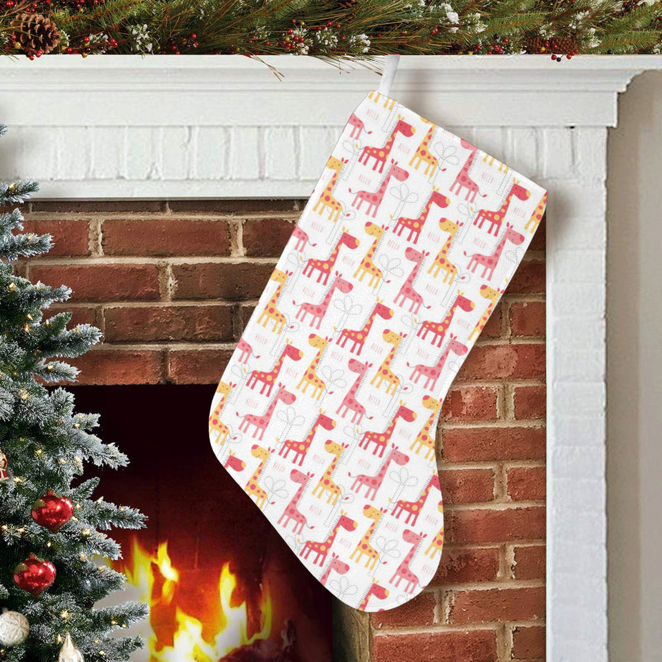 Giraffe Pattern Print Design 03 Christmas Stocking