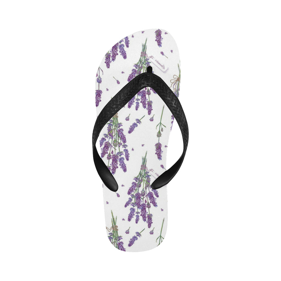 lavender flower design pattern Unisex Flip Flops