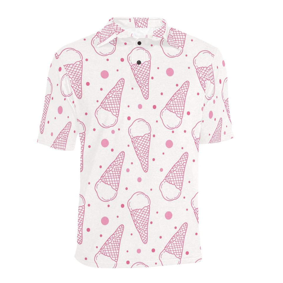 Hand drawn ice cream pattern Men's All Over Print Polo Shirt