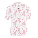 Hand drawn ice cream pattern Men's All Over Print Polo Shirt