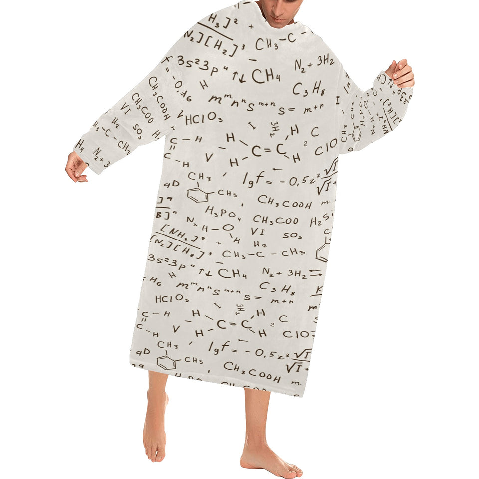 Chemistry Periodic Table Pattern Print Design 04 Blanket Robe with Sleeves