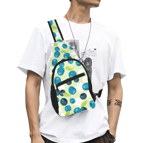 blueberry flower pattern All Over Print Chest Bag