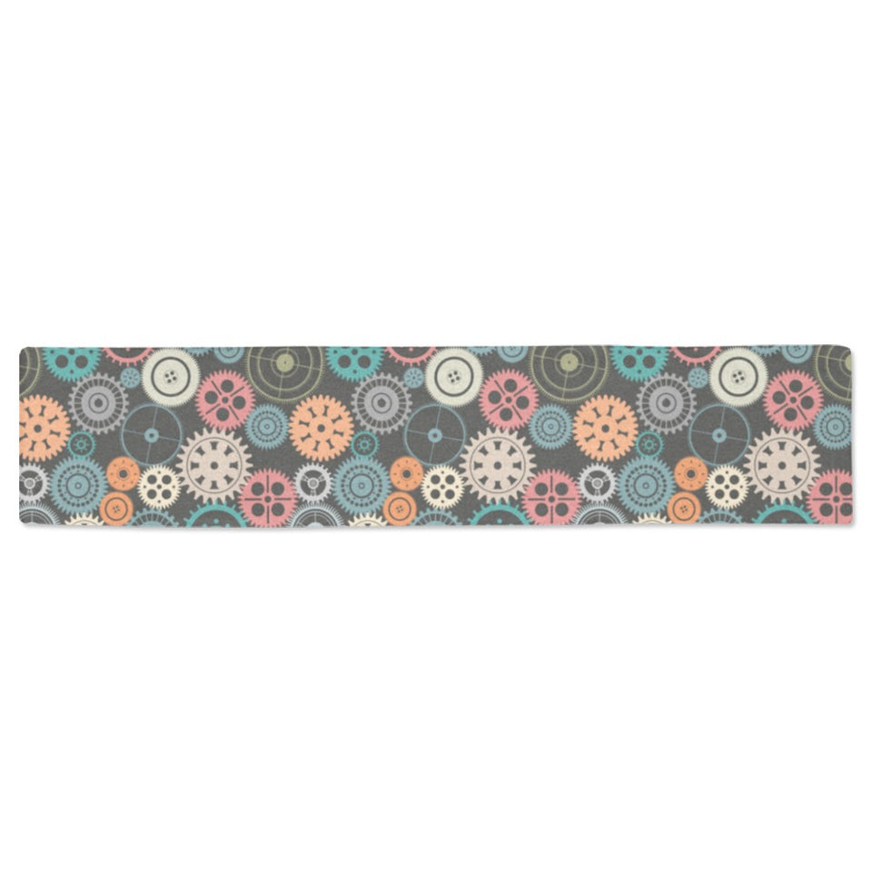 Gear Pattern Print Design 05 Table Runner