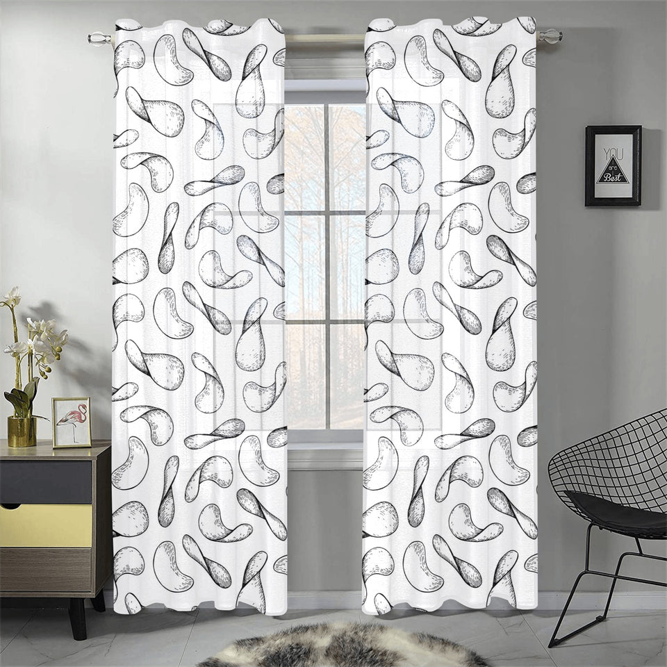 Potato Chips Pattern Print Design 04 Gauze Curtain