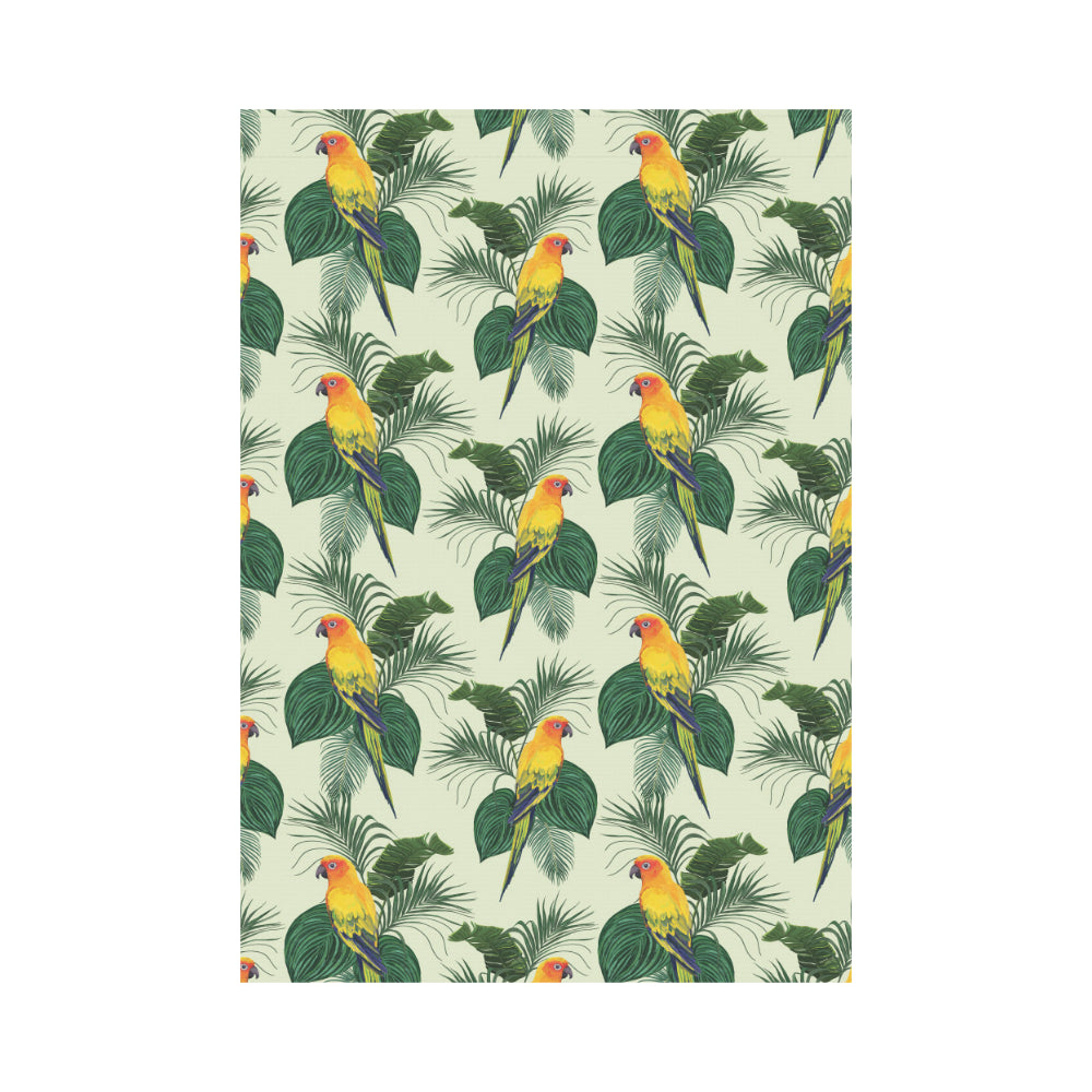 Beautiful parrot palm leaves pattern House Flag Garden Flag