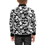 Black white camouflage pattern Kids' Boys' Girls' Bomber Jacket