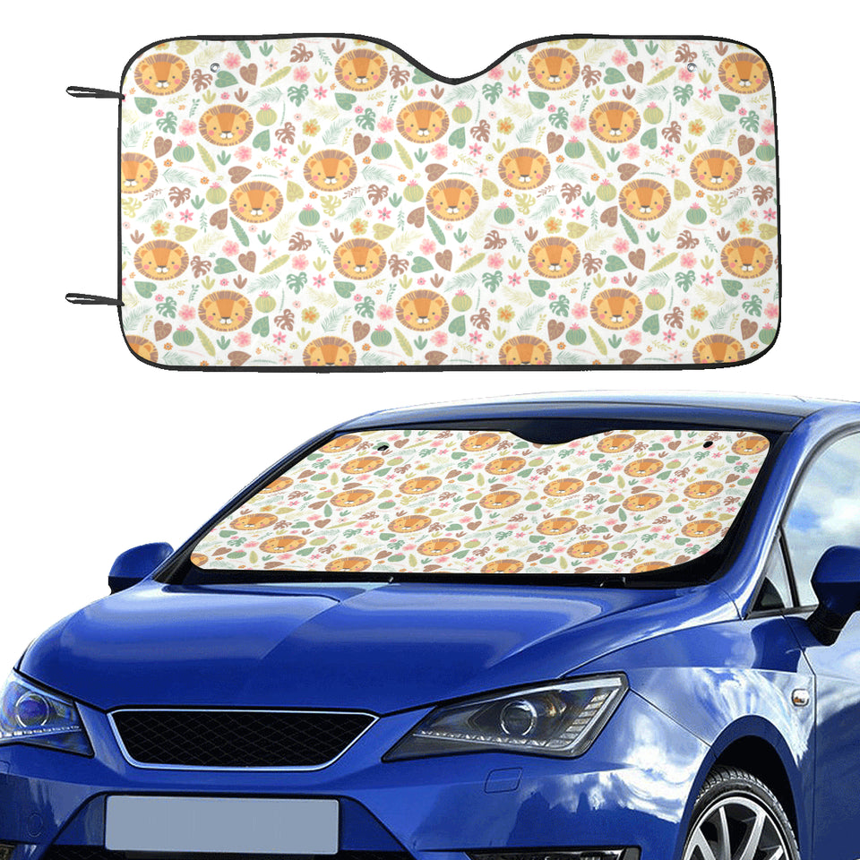 Lion Pattern Print Design 04 Car Sun Shade
