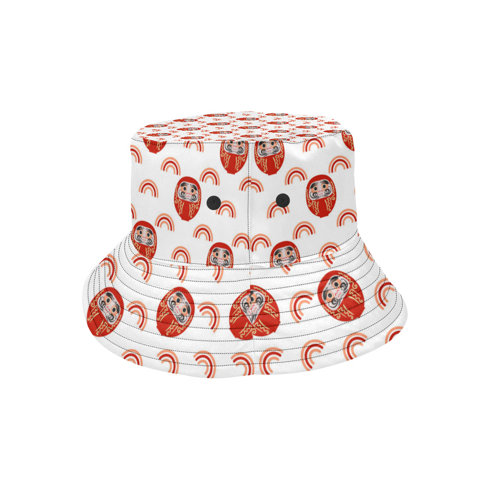 Daruma japanese wooden doll design pattern Unisex Bucket Hat