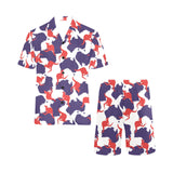 Kangaroo Australian pattern Men's V-Neck Short Pajama Set