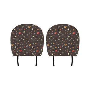 Coffee bean leave pattern Car Headrest Cover