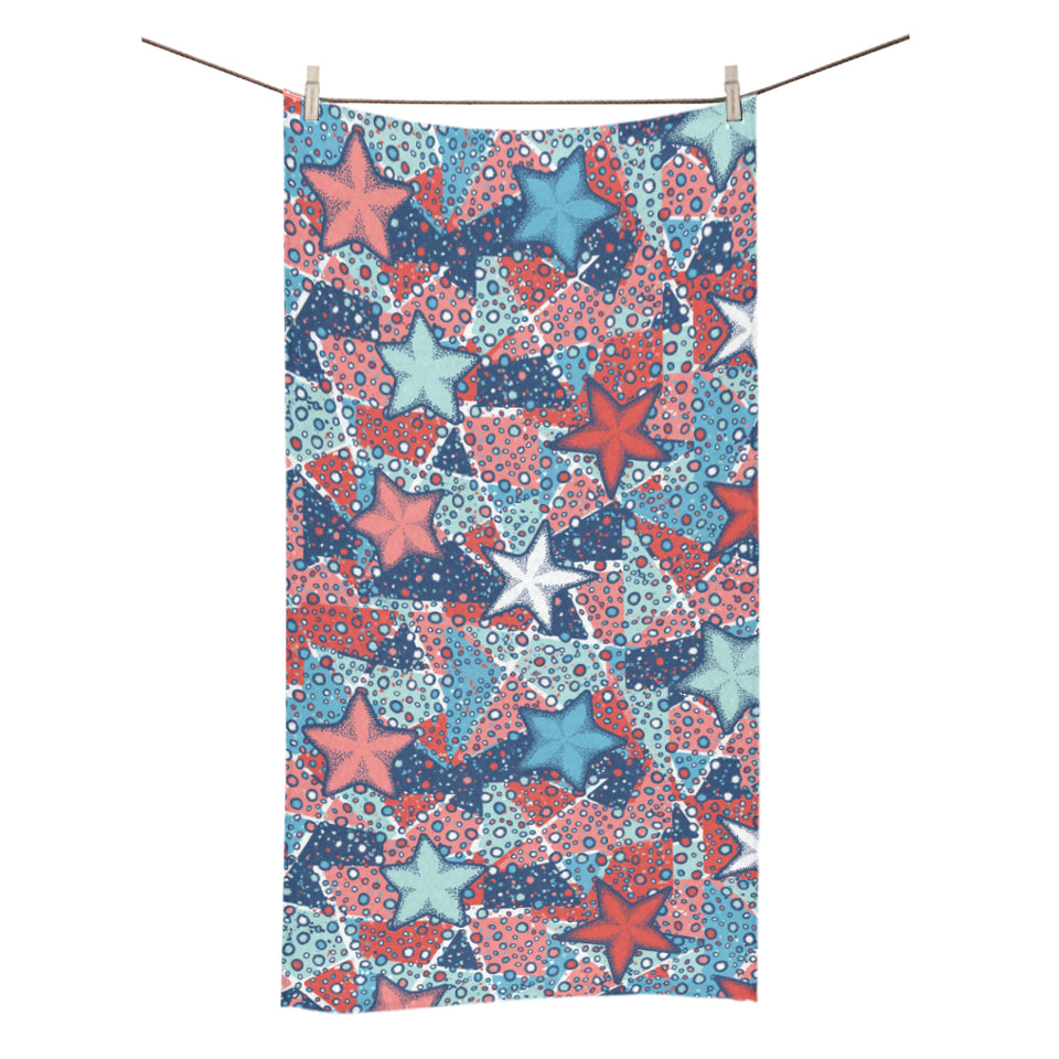 Hand drawn colorful starfish Bath Towel