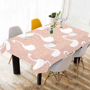 Swan flower light pink background Tablecloth