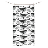 Black whale pattern Bath Towel