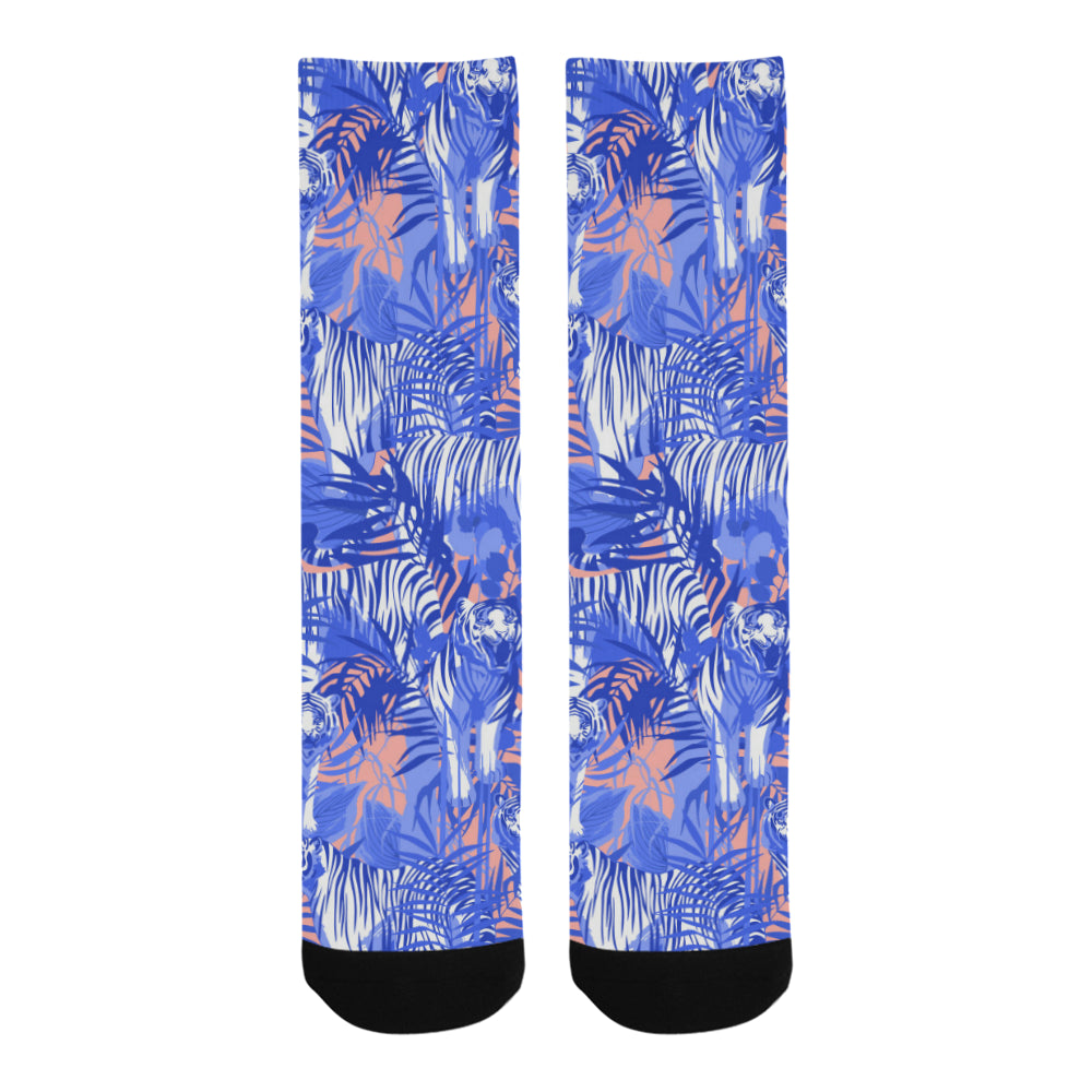 white bengal tigers pattern Crew Socks