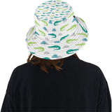 watercolor crocodile pattern Unisex Bucket Hat