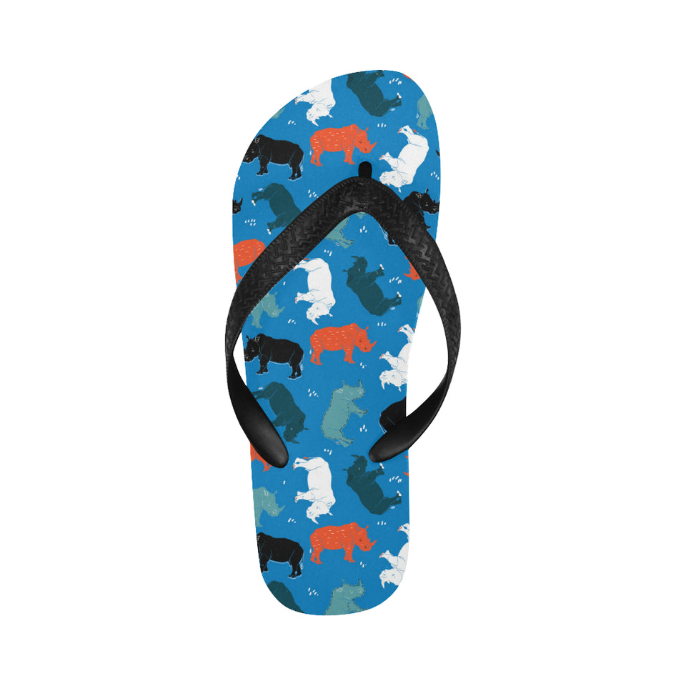 Colorful rhino pattern Unisex Flip Flops