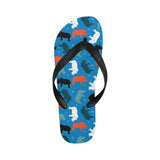 Colorful rhino pattern Unisex Flip Flops
