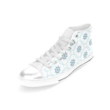 nautical steering wheel chain Women's High Top Canvas Shoes White