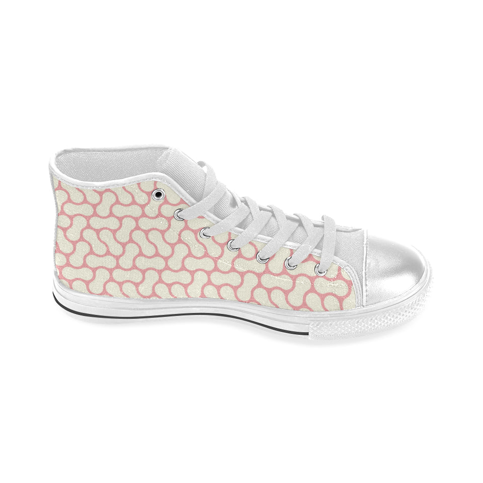 peanuts texture pattern Women's High Top Canvas Shoes White