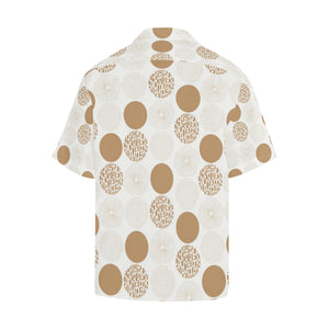 Gold Texture mushroom pattern Men's All Over Print Hawaiian Shirt