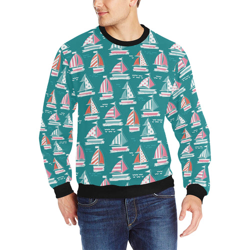 Cute sailboat pattern Men's Crew Neck Sweatshirt