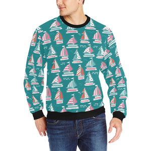 Cute sailboat pattern Men's Crew Neck Sweatshirt