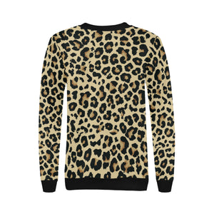 Leopard print design pattern Women's Crew Neck Sweatshirt