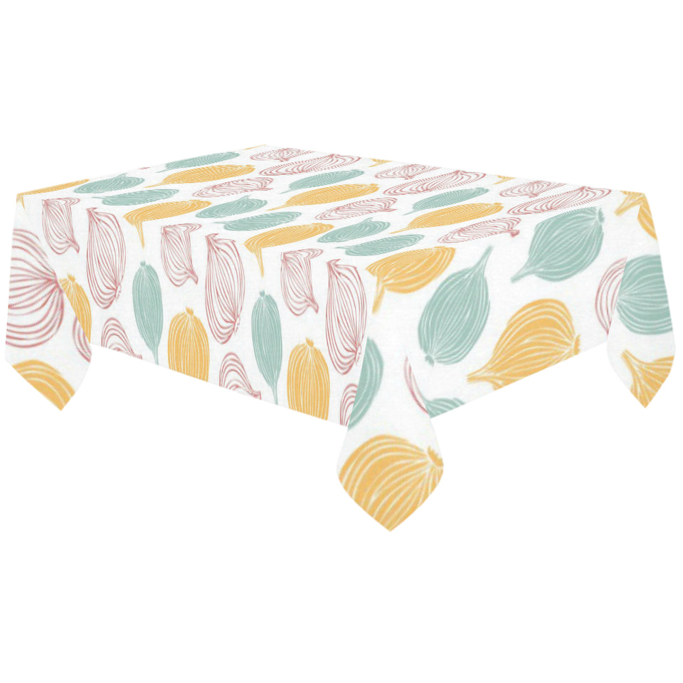 colorful onions white background Tablecloth