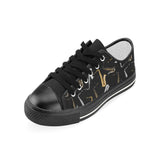 saxophone design pattern Kids' Boys' Girls' Low Top Canvas Shoes Black