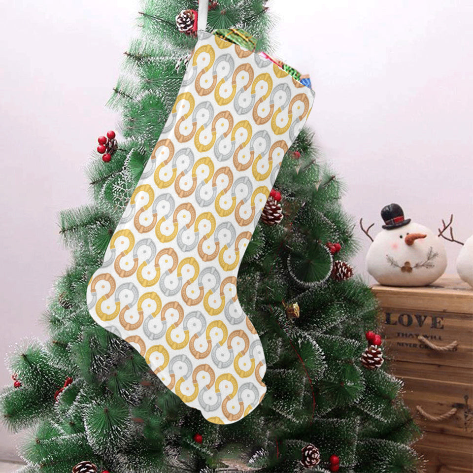 Horseshoes Pattern Print Design 03 Christmas Stocking