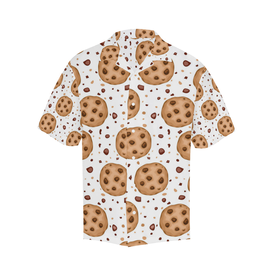 chocolate chip cookie pattern Men's All Over Print Hawaiian Shirt