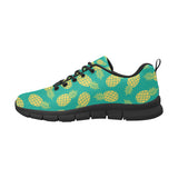 Pineapples pattern green background Women's Sneaker Shoes