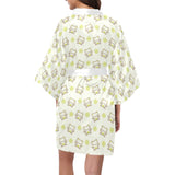 Cute cartoon frog baby pattern Women's Short Kimono Robe