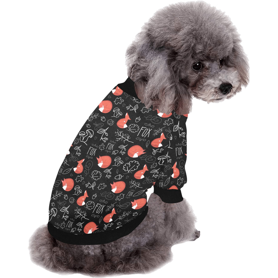 fox sleeping fox pattern All Over Print Pet Dog Round Neck Fuzzy Shirt