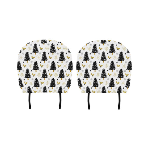 Christmas tree holly snow star pattern Car Headrest Cover