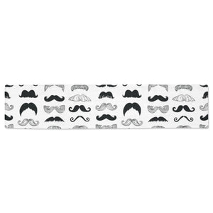 Mustache Beard Pattern Print Design 04 Table Runner