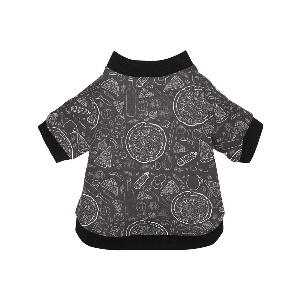 Pizza pattern All Over Print Pet Dog Round Neck Fuzzy Shirt