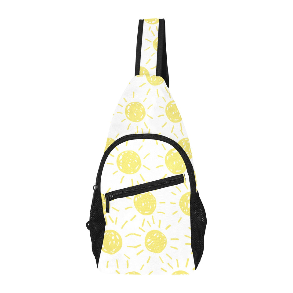 hand drawn sun pattern All Over Print Chest Bag