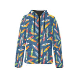 Surfboard Pattern Print Design 01 Women's Padded Hooded Jacket