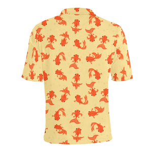 Goldfish Pattern Print Design 02 Men's All Over Print Polo Shirt