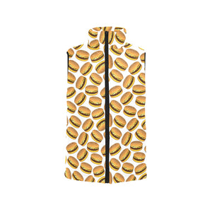 Hamburger Pattern Print Design 03 Women's Padded Vest