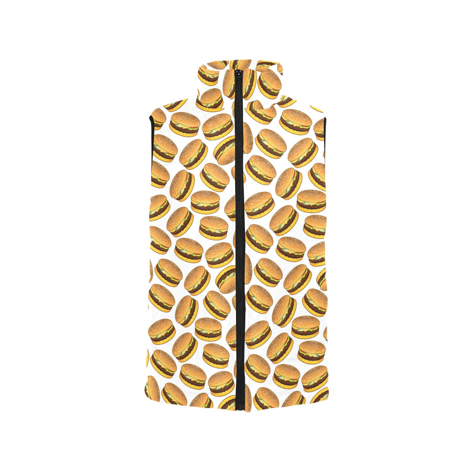 Hamburger Pattern Print Design 03 Women's Padded Vest