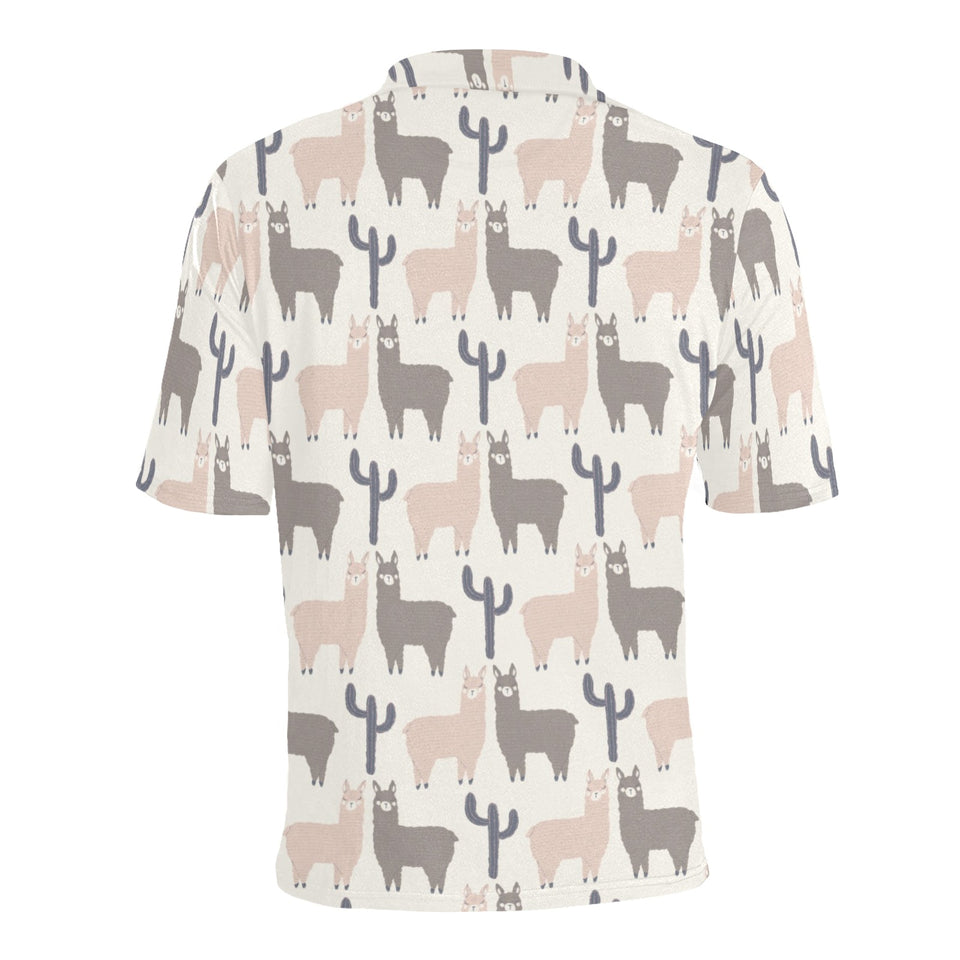 Llama Alpaca pattern Men's All Over Print Polo Shirt