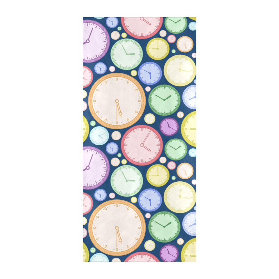 Colorful clock background Beach Towel